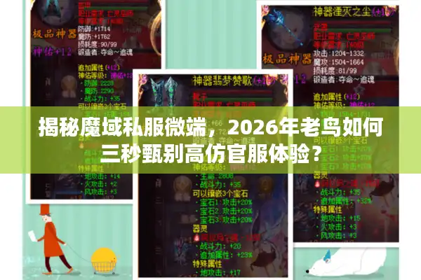 揭秘魔域私服微端，2026年老鸟如何三秒甄别高仿官服体验？